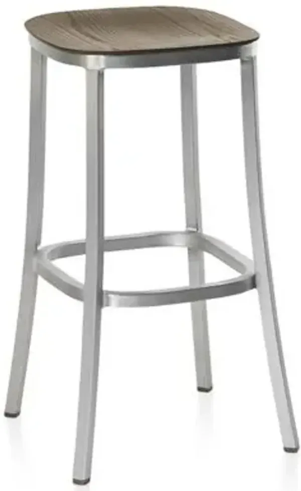 1 Inch Barstool, Wood Seat