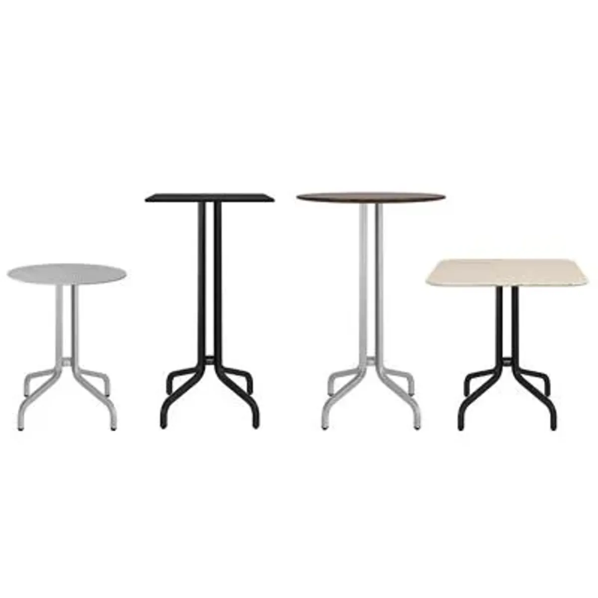 1 Inch Cafe Table Square, Wood Top