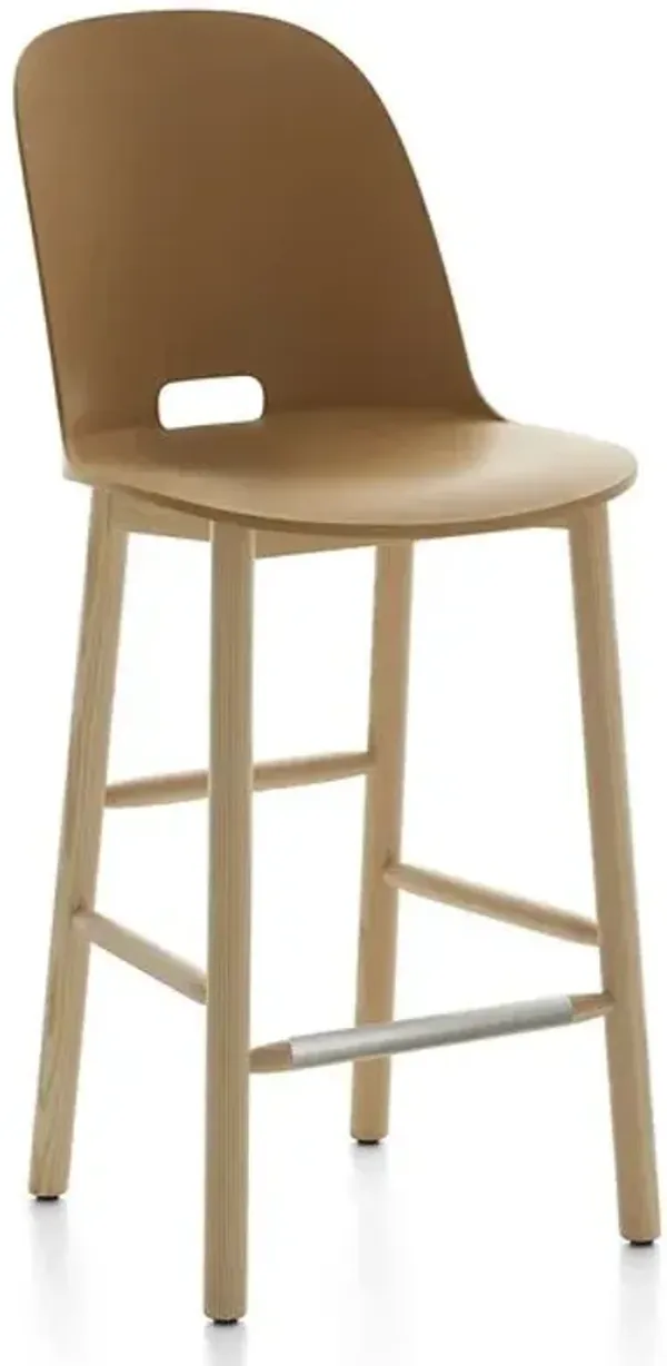 Alfi Stool, High Back With Alfi Soft Slip Cover