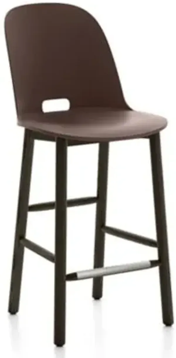 Alfi Stool, High Back With Alfi Soft Slip Cover