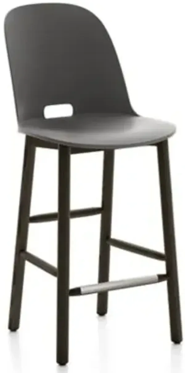 Alfi Stool, High Back With Alfi Soft Slip Cover