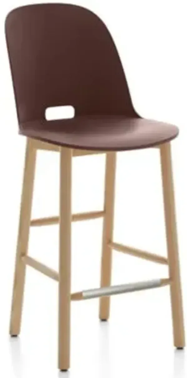 Alfi Stool, High Back With Alfi Soft Slip Cover