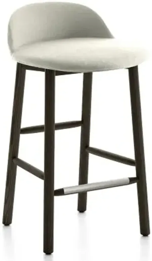 Alfi Stool, Low Back With Alfi Soft Slip Cover