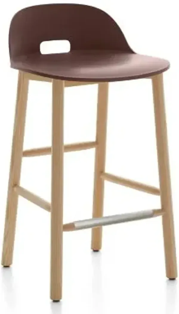 Alfi Stool, Low Back With Alfi Soft Slip Cover