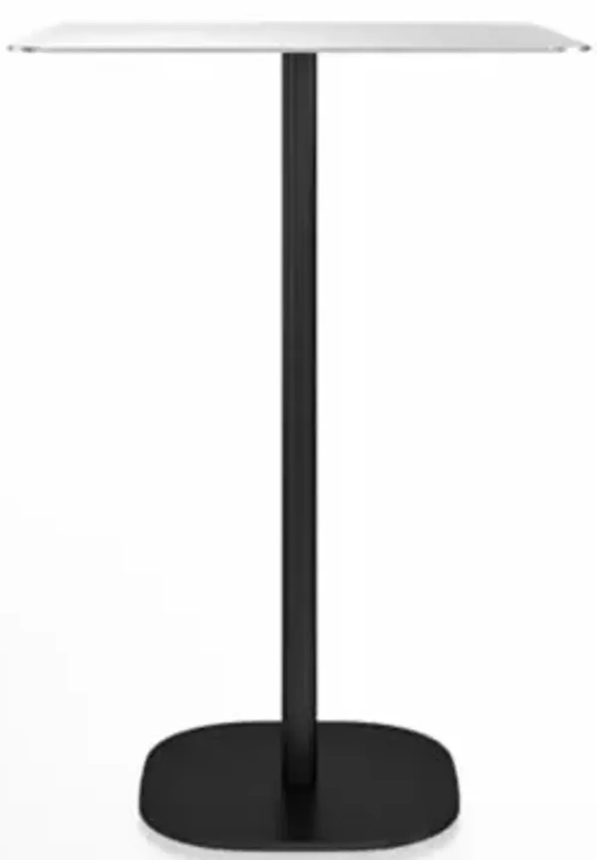 2 Inch Flat Base Bar Table, Square Top