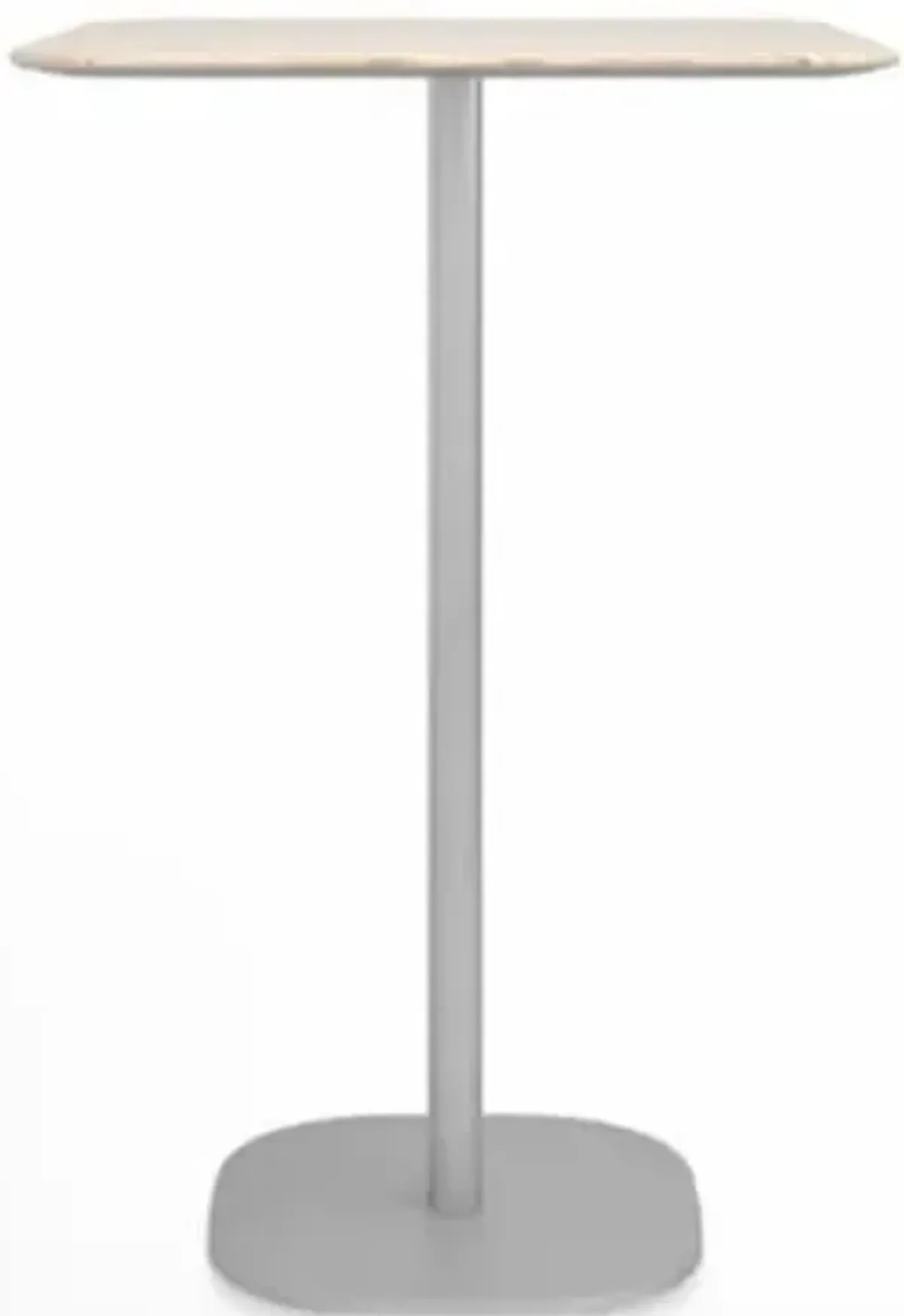 2 Inch Flat Base Bar Table, Square Top