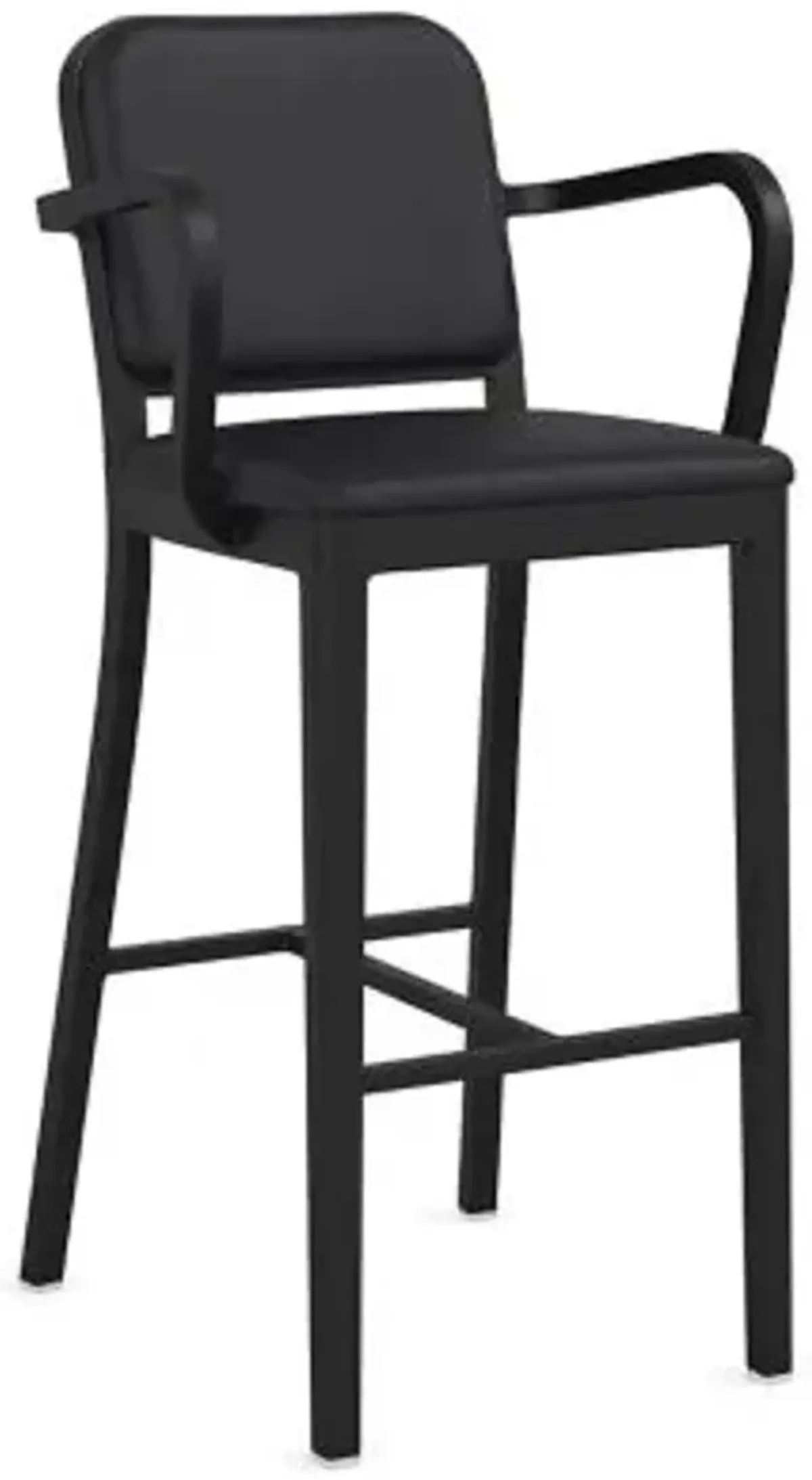 Navy Officer Upholstered Bar/Counter Stool with Arms