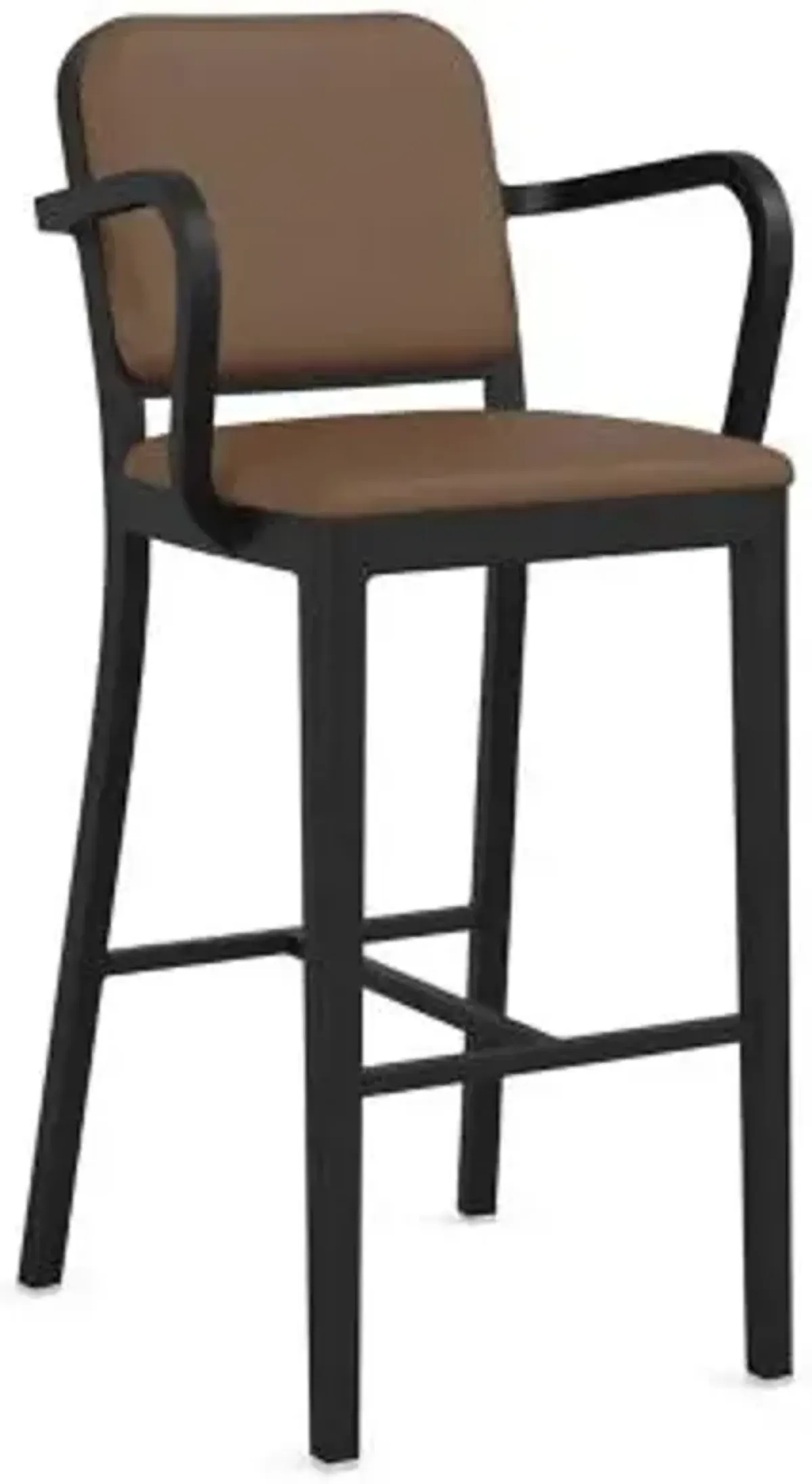 Navy Officer Upholstered Bar/Counter Stool with Arms