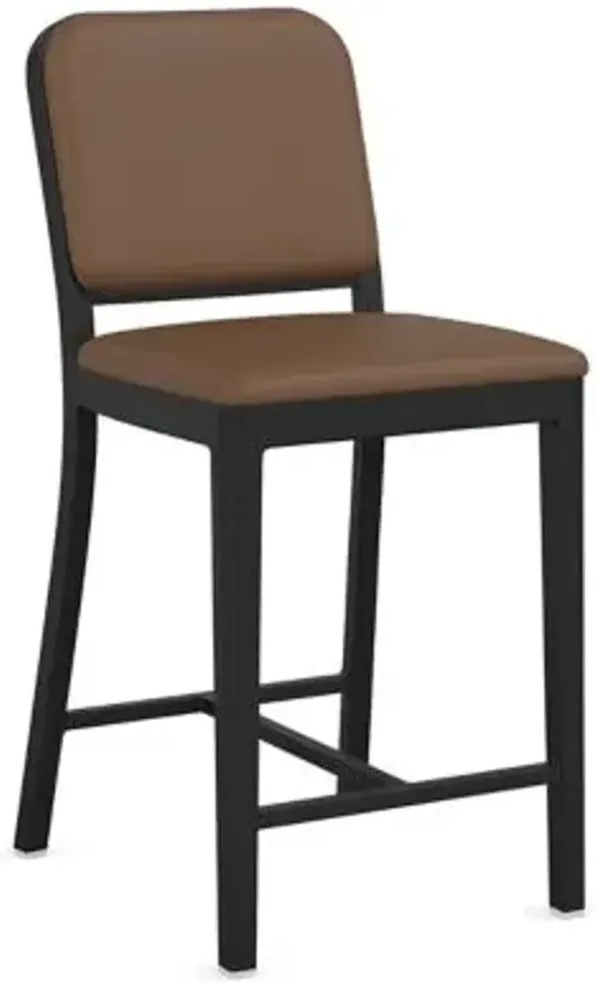 Navy Officer Upholstered Bar/Counter Stool