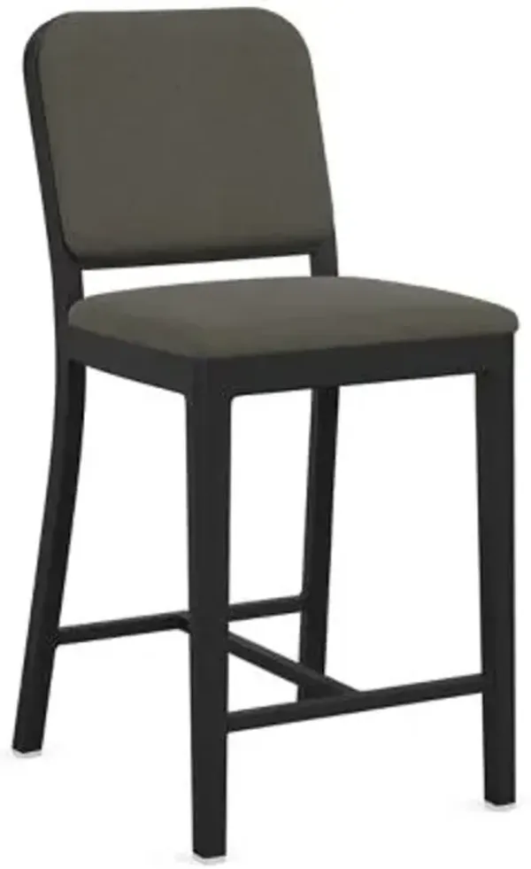 Navy Officer Upholstered Bar/Counter Stool