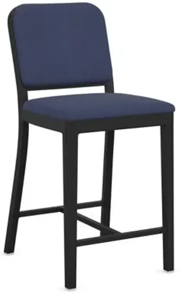 Navy Officer Upholstered Bar/Counter Stool