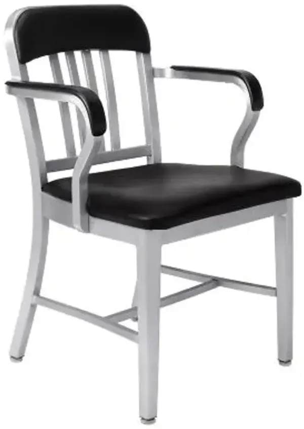 Navy Semi-Upholstered Armchair