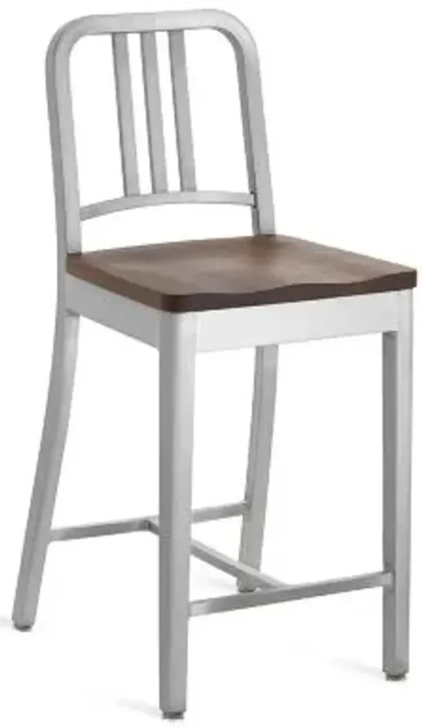 Navy Stool, Wooden Seat
