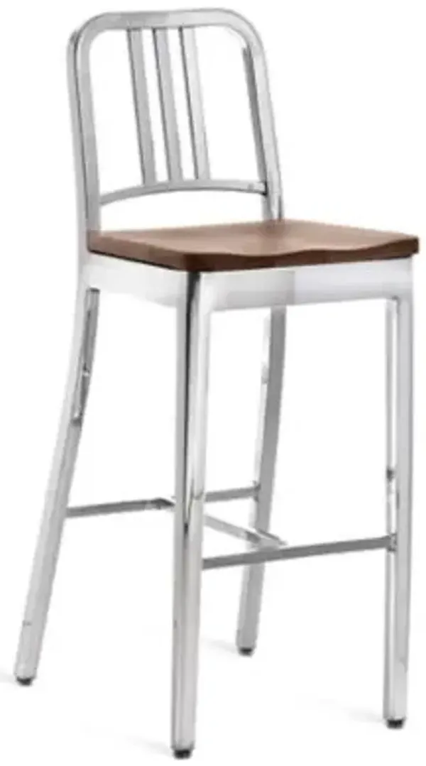 Navy Stool, Wooden Seat