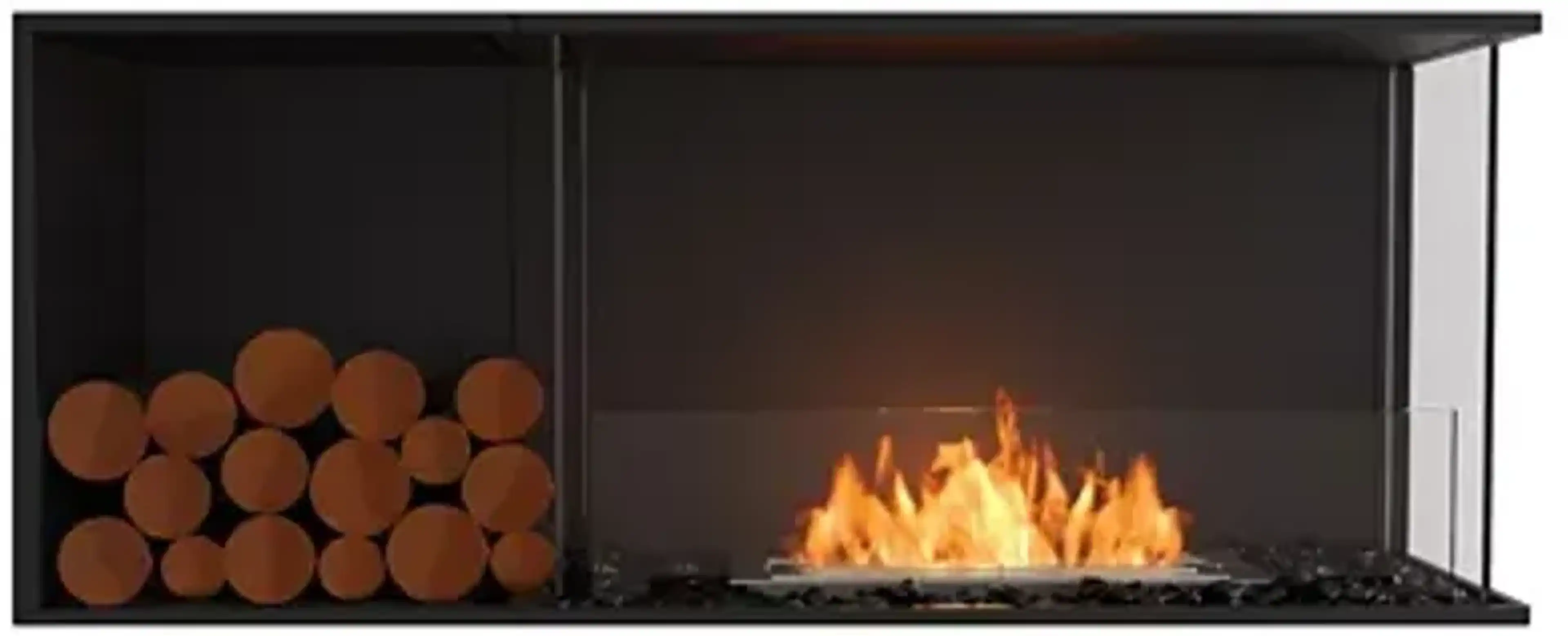 Flex Firebox Right Corner With Decorative Sides Lumens Light Living ...