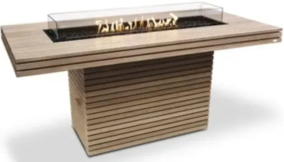 Gin 90 Bar Height Teak Fire Table