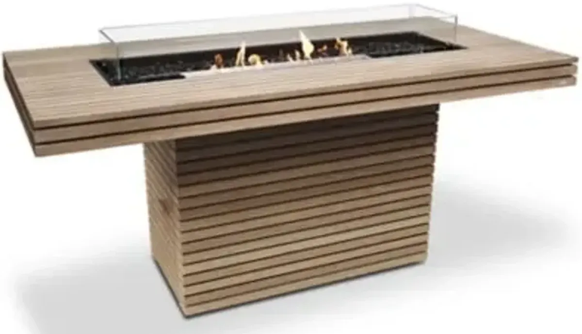 Gin 90 Bar Height Teak Fire Table