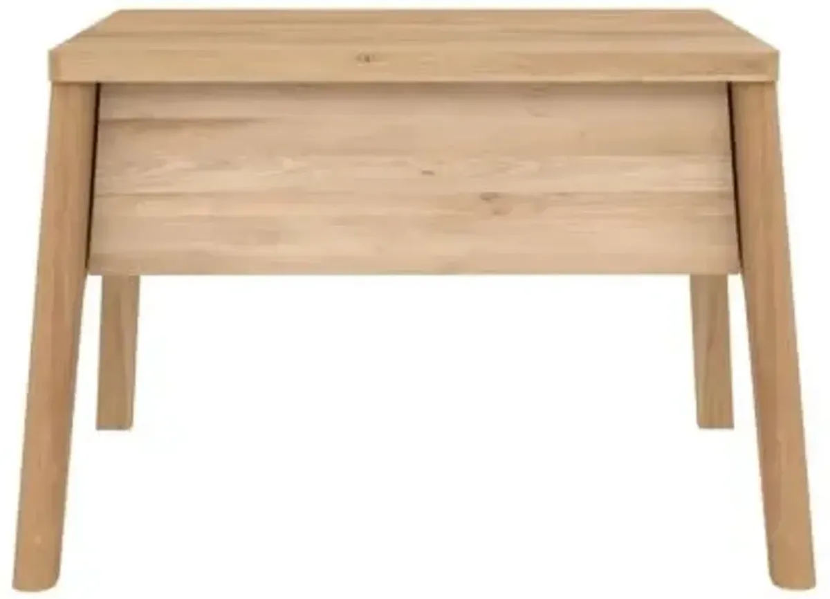 Oak Air Bedside Table - 1 Drawer