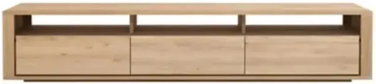 Oak Shadow TV Cupboard - 3 Drawers