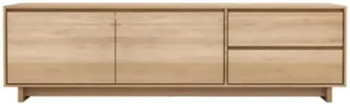 Wave TV Cupboard - 2 Doors - 1 Flip-down Door / 1 Drawer