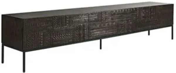 Tabwa TV Cupboard - 1 Flip-Down Door - 2 Drawers