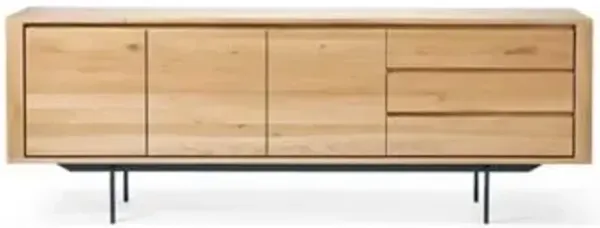 Oak Shadow Sideboard - 3 Doors - 3 Drawers