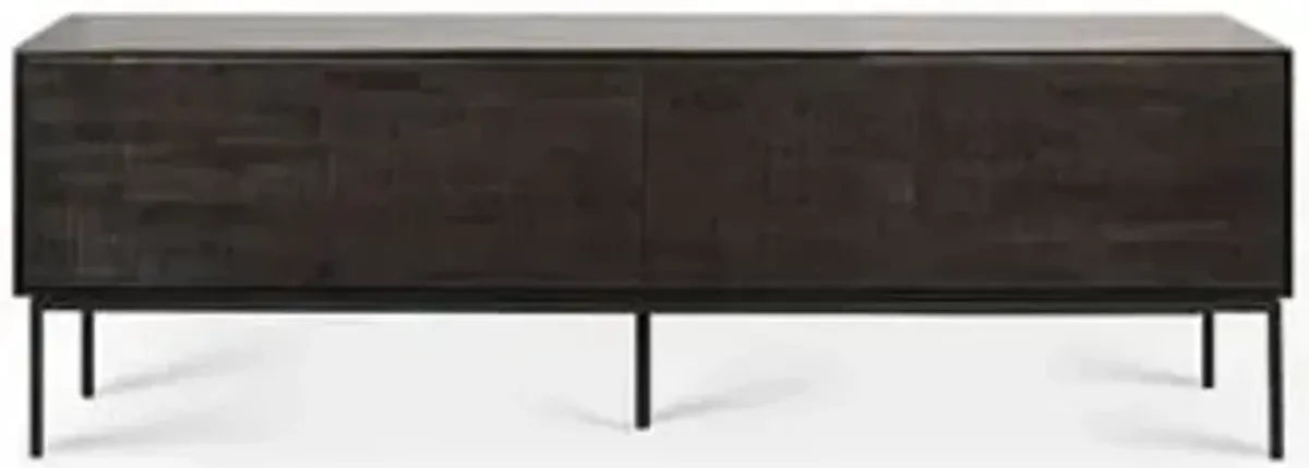 Teak Grooves TV Cupboard - 1 Flip-Down Door - 1 Drawer