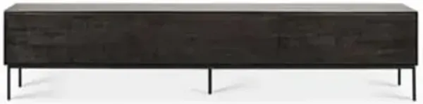 Teak Grooves TV Cupboard - 1 Flip-Down Door - 2 Drawers