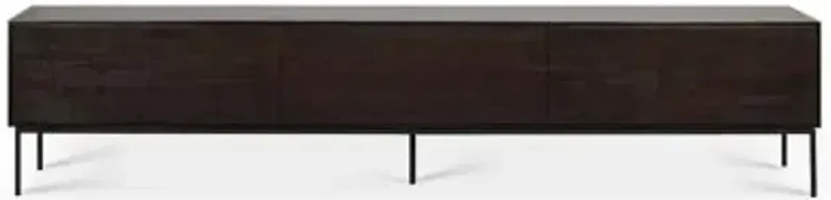 Teak Grooves TV Cupboard - 1 Door - 2 Drawers