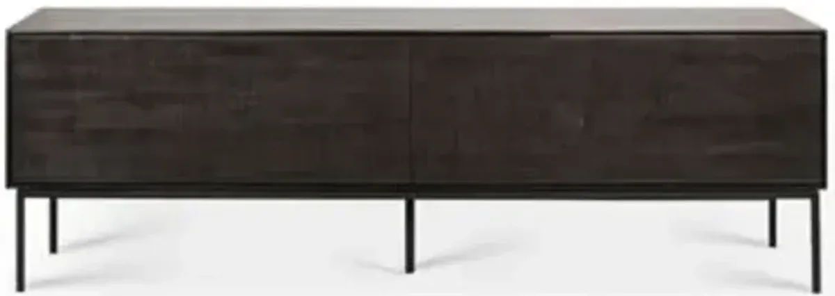 Teak Grooves TV Cupboard - 1 Door - 1 Drawer