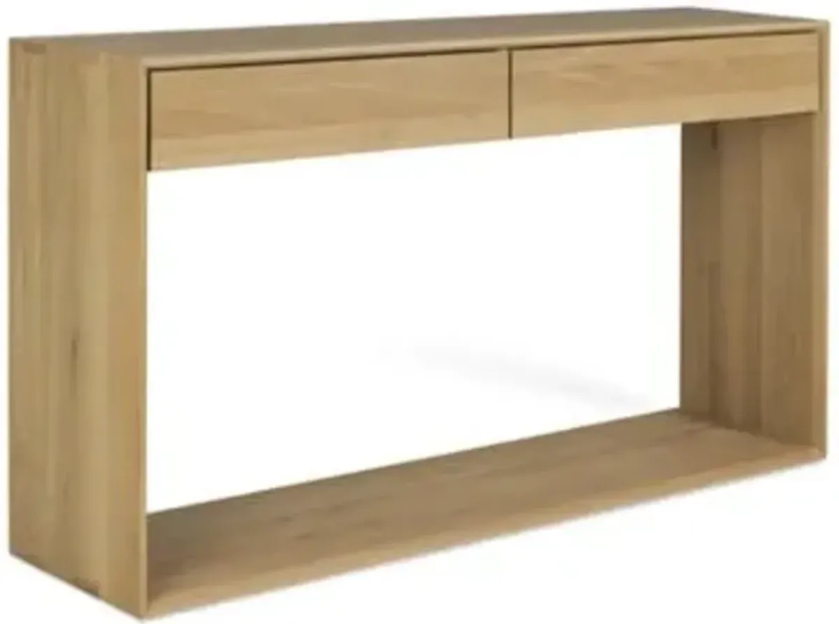 Oak Nordic Console - 2 Drawers