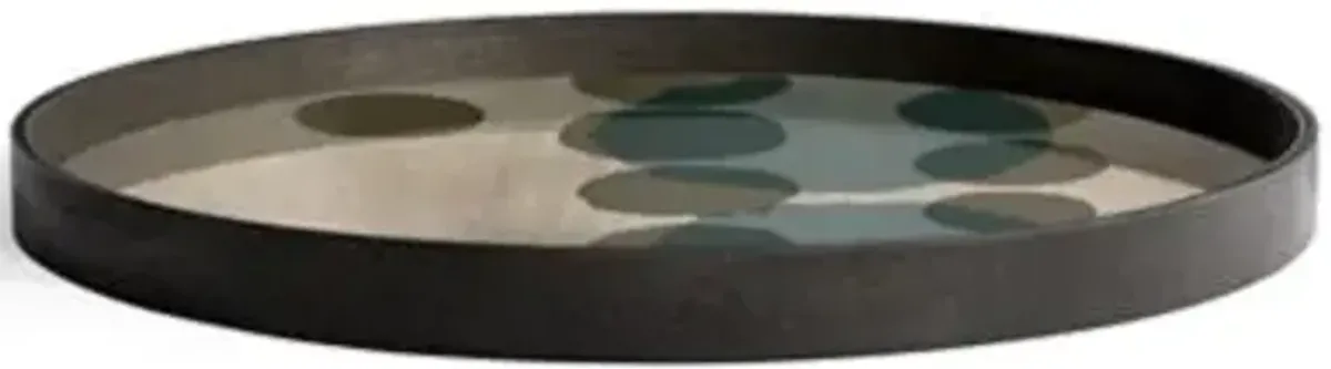 Layered Dots Glass Tray