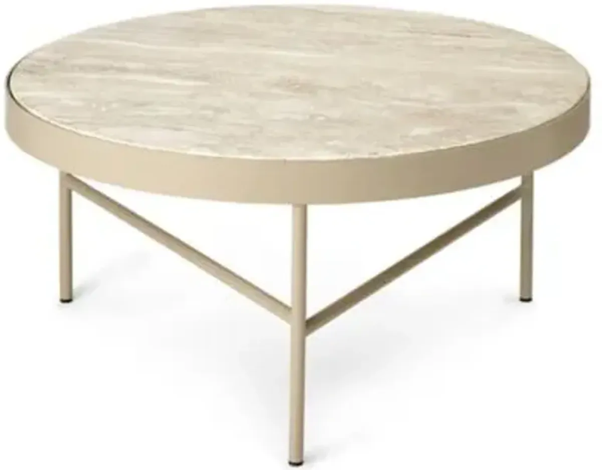 Travertine Side Table