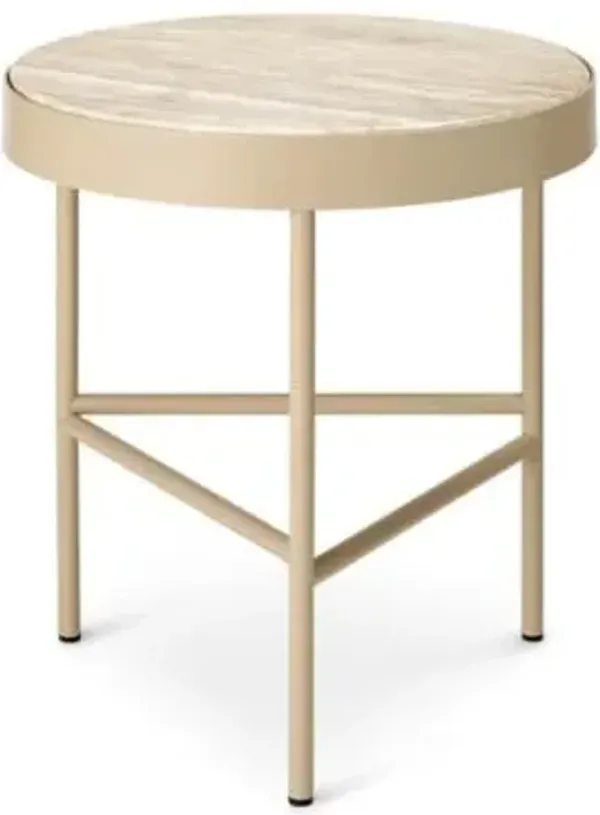 Travertine Side Table