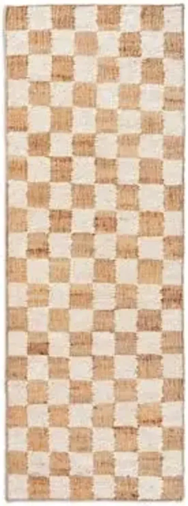 Check Wool Jute Rug