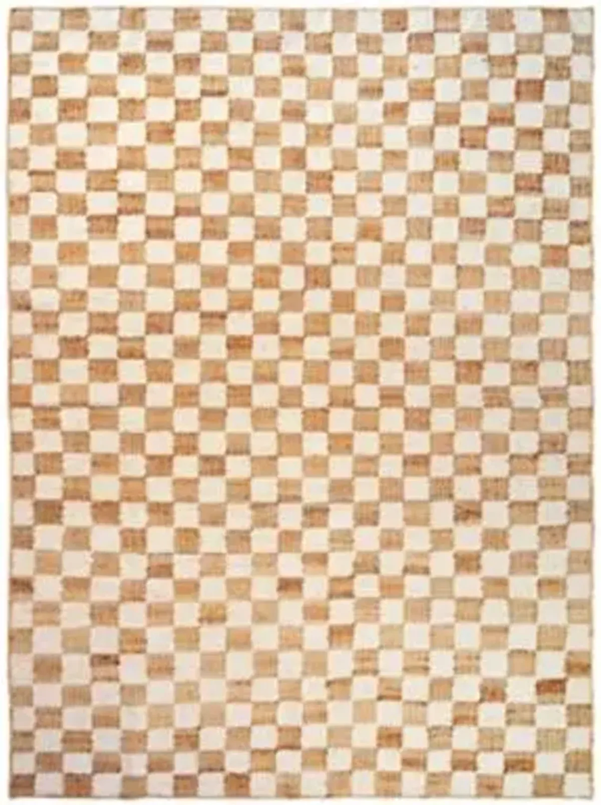 Check Wool Jute Rug