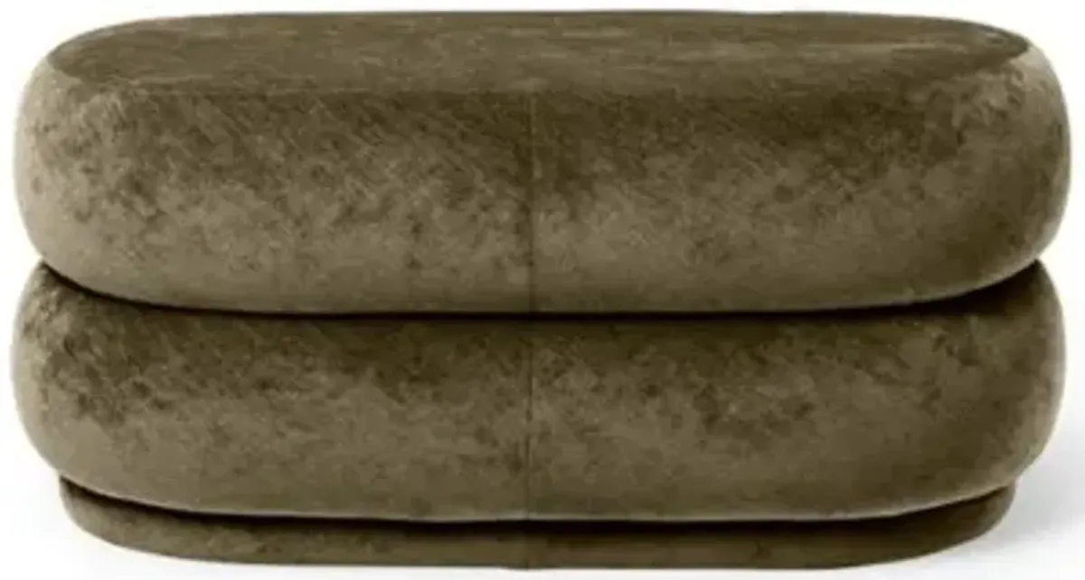 Faded Velvet Oval Pouf