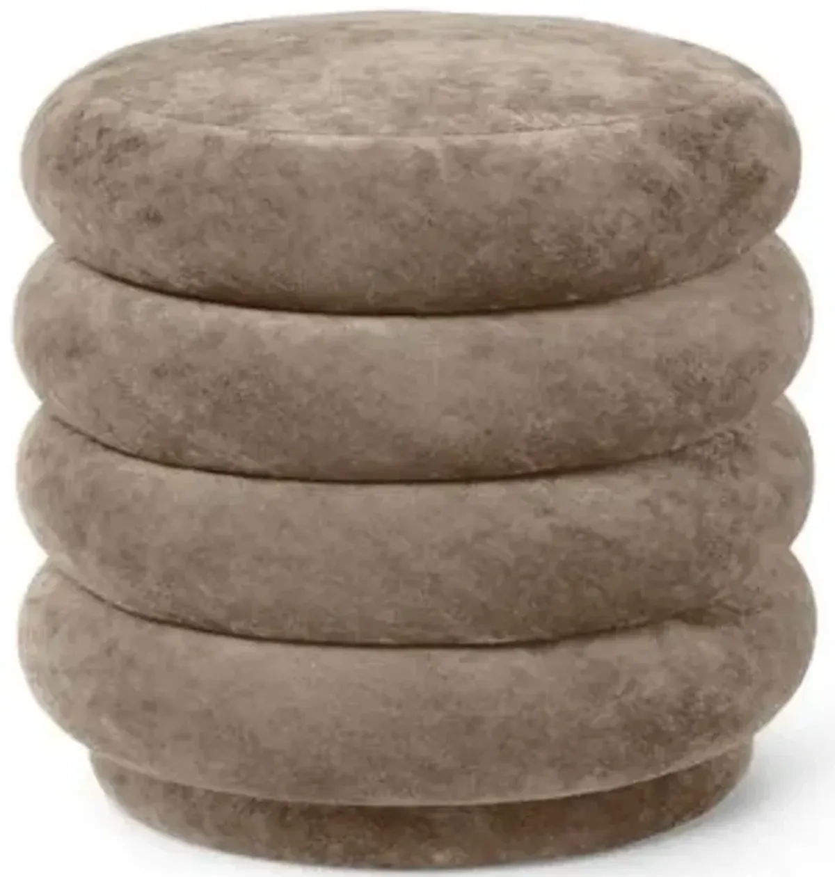 Faded Velvet Round Pouf