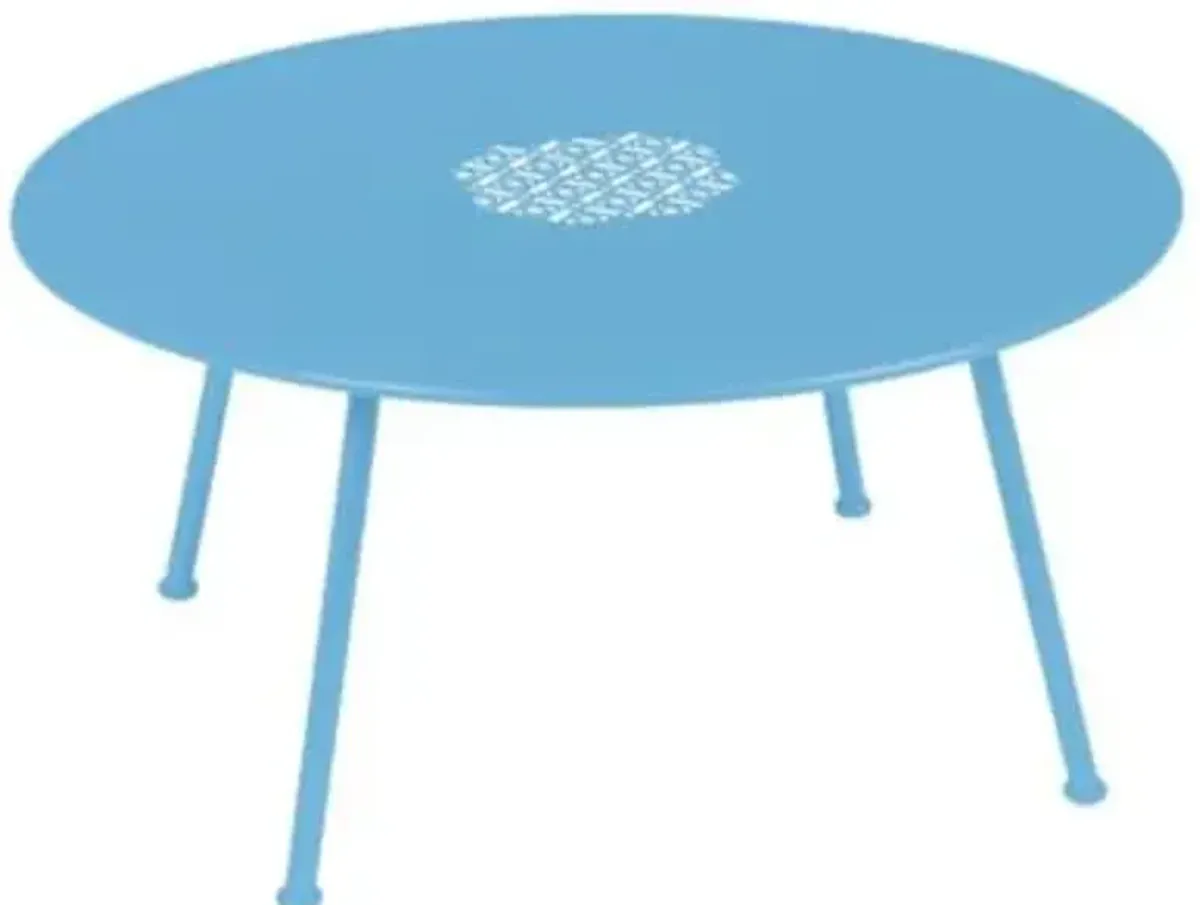 Lorette Perforated Round Low Table