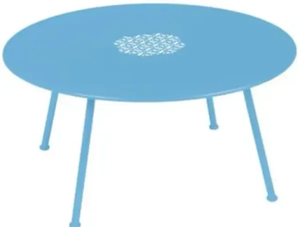 Lorette Perforated Round Low Table