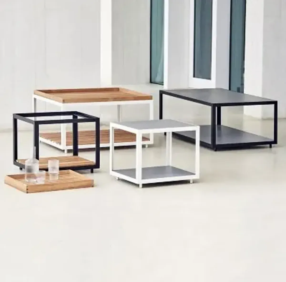 Level Square Coffee Table with Teak Top