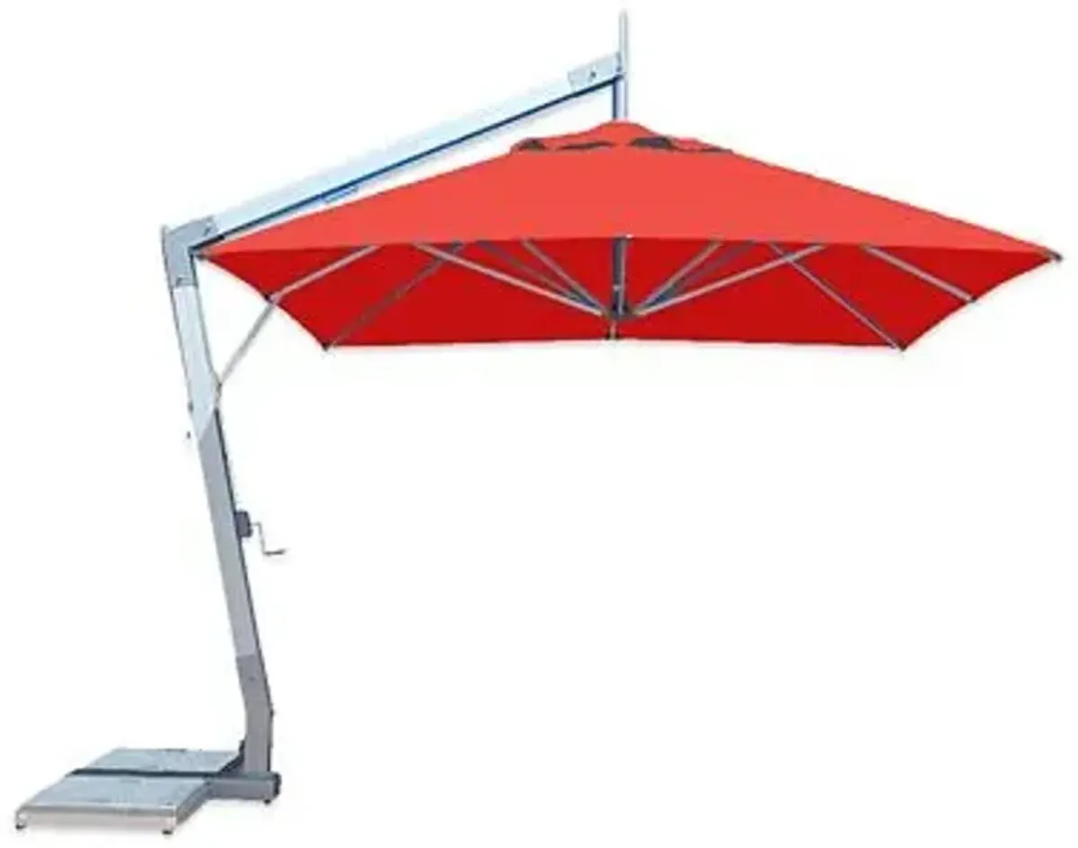 Hurricane Square Side Wind Aluminum Cantilever Umbrella With Base, 10 Ft.