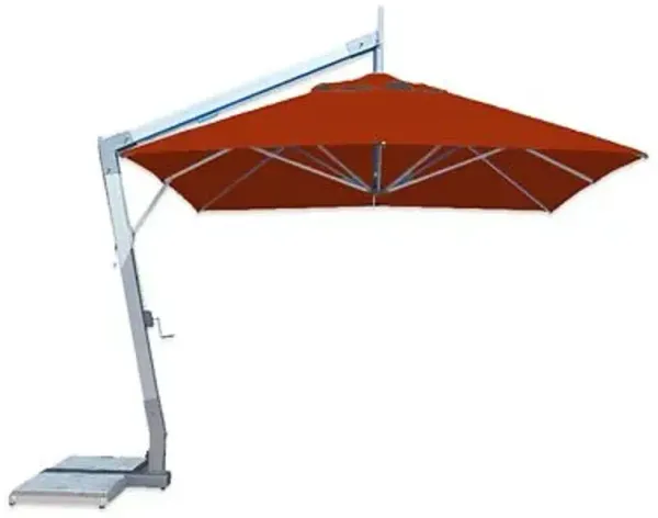 Hurricane Square Side Wind Aluminum Cantilever Umbrella With Base, 10 Ft.
