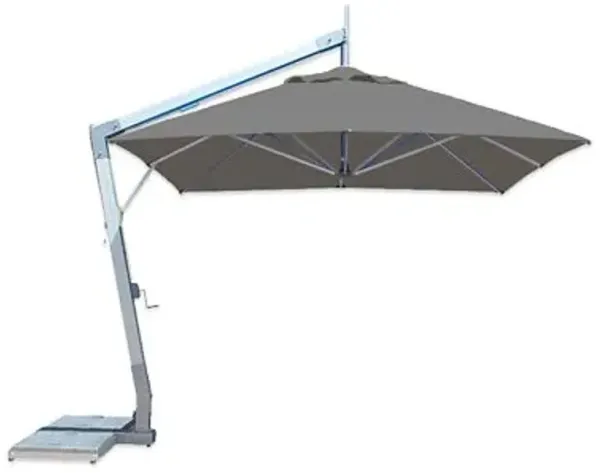 Hurricane Square Side Wind Aluminum Cantilever Umbrella With Base, 11 Ft.