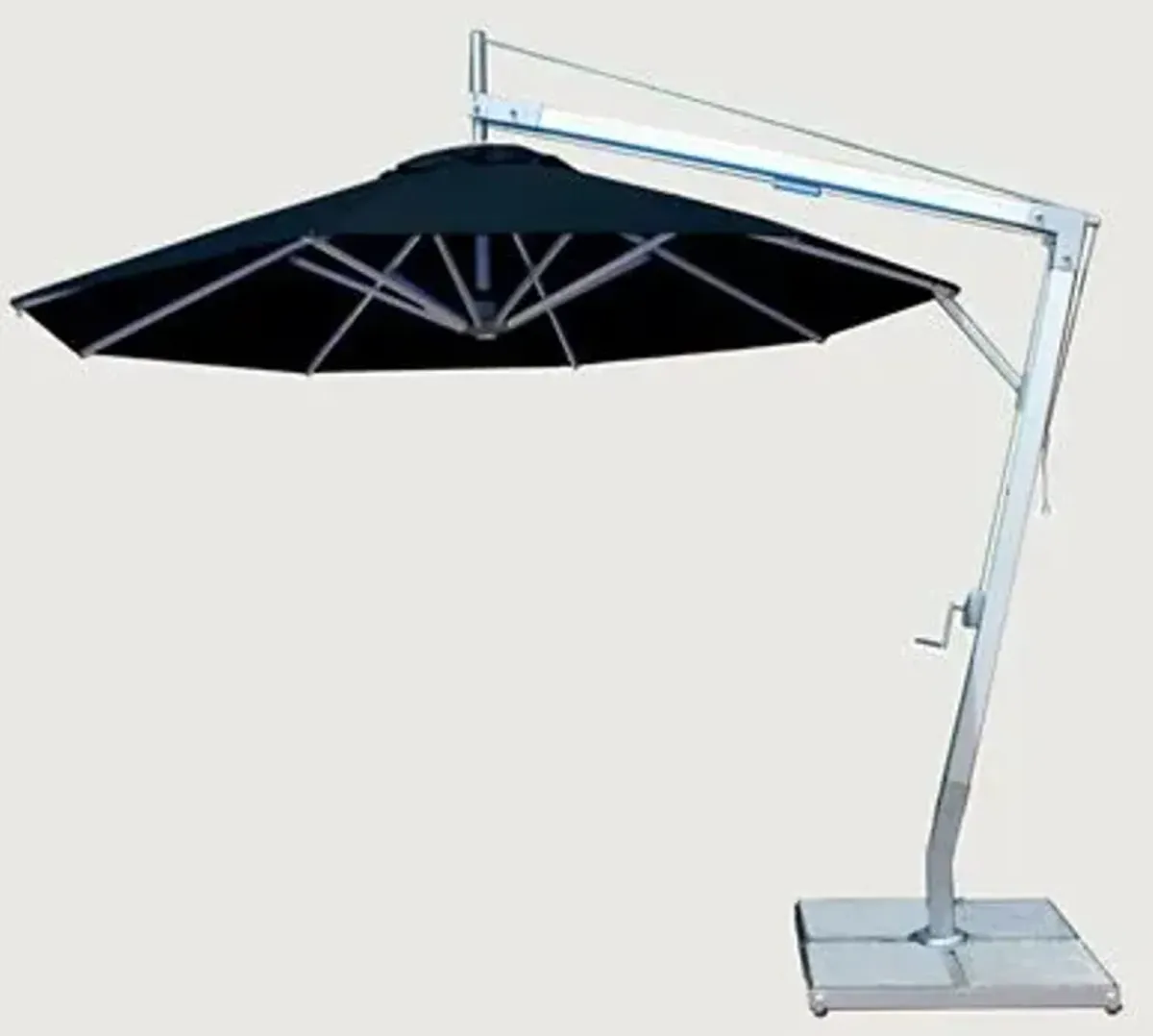 Santa Ana Round Side Wind Aluminum Cantilever Umbrella With Base