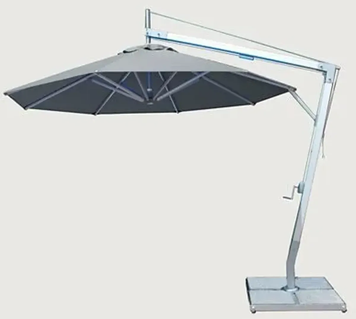 Santa Ana Round Side Wind Aluminum Cantilever Umbrella With Base