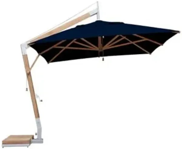 Levante Rectangular Side Wind Bamboo Cantilever Umbrella With Base
