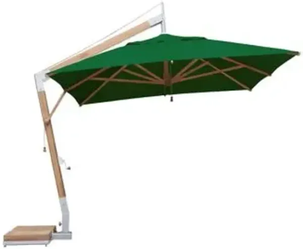 Levante Rectangular Side Wind Bamboo Cantilever Umbrella With Base