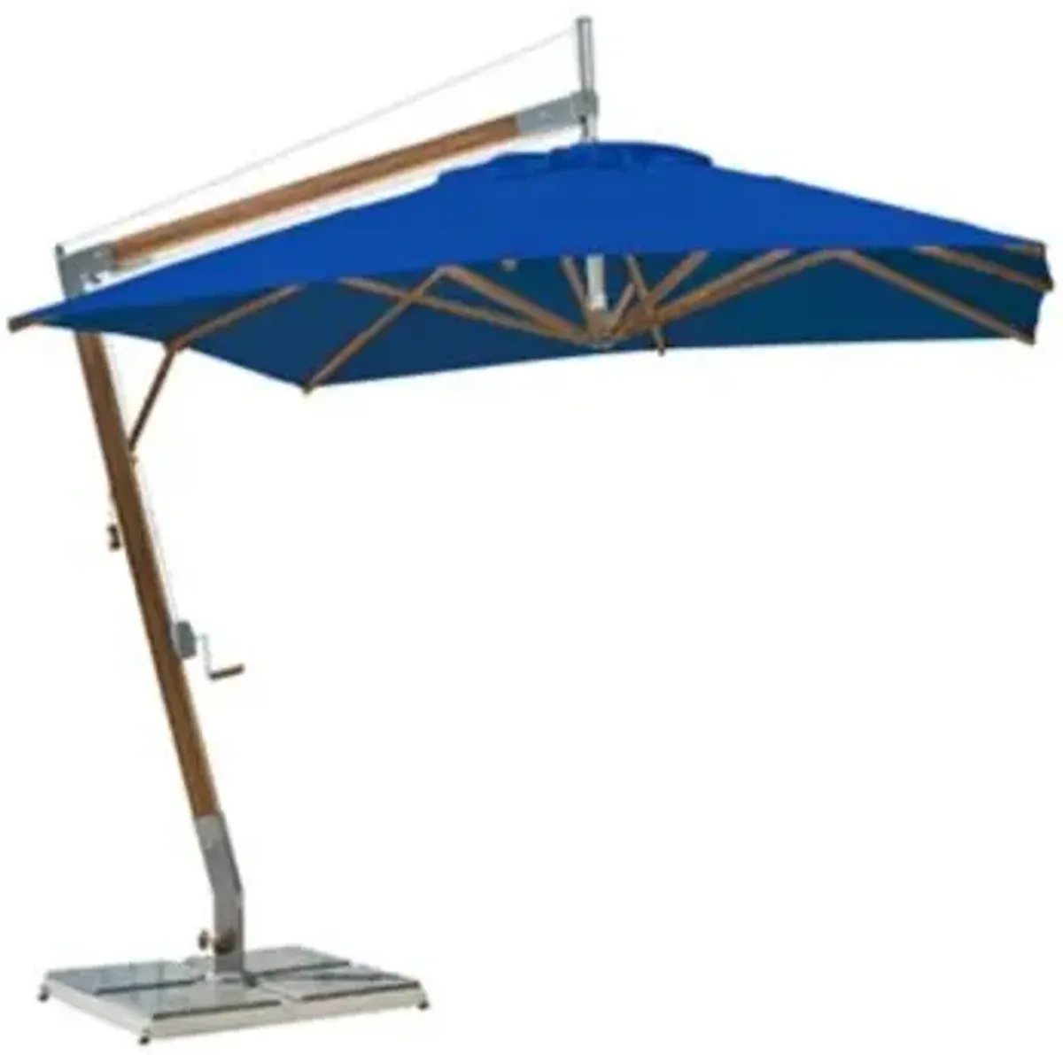 Sirocco Square Side Wind Bamboo Cantilever Umbrella With Base