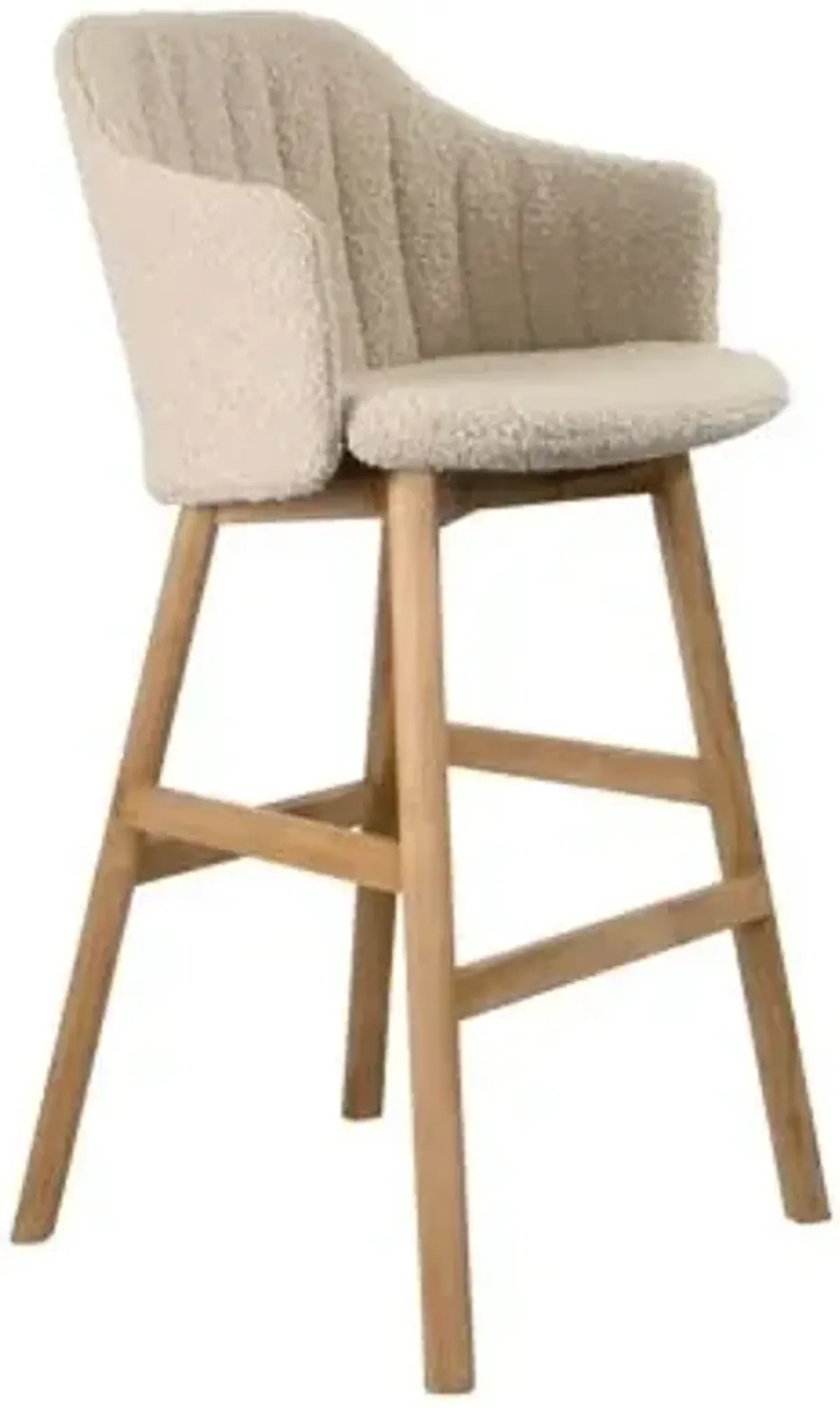Choice Indoor/Outdoor Stool with Seat/Back Covers, Teak Base